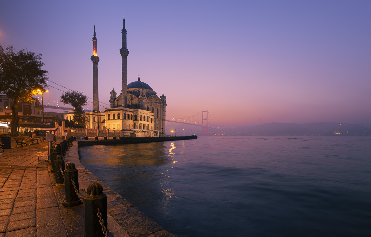 Büyük Mecidiye mosque along the Bosphorus in Istanbul